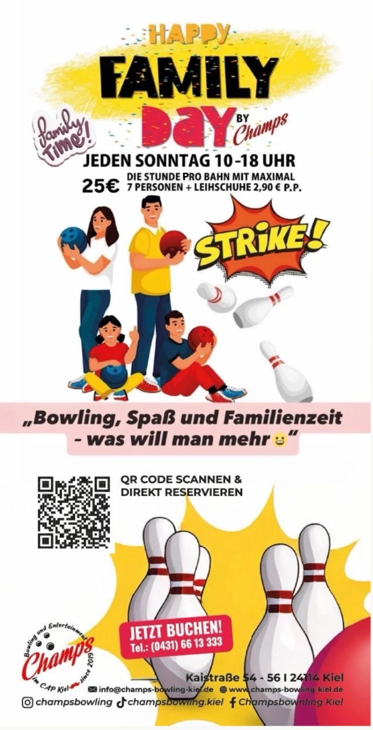 Champs Bowling Kiel GmbH bietet
