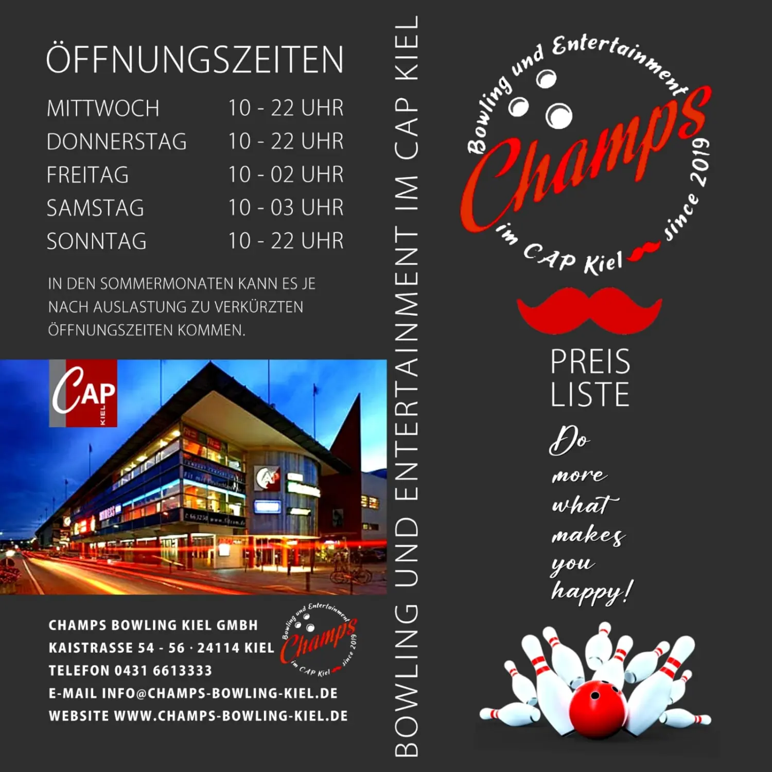 Champs Bowling Kiel GmbH bietet