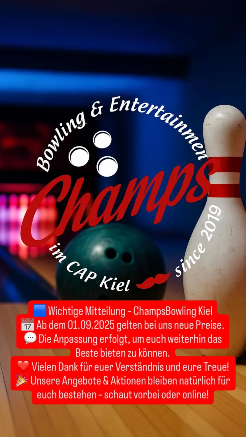 Champs Bowling Kiel GmbH bietet