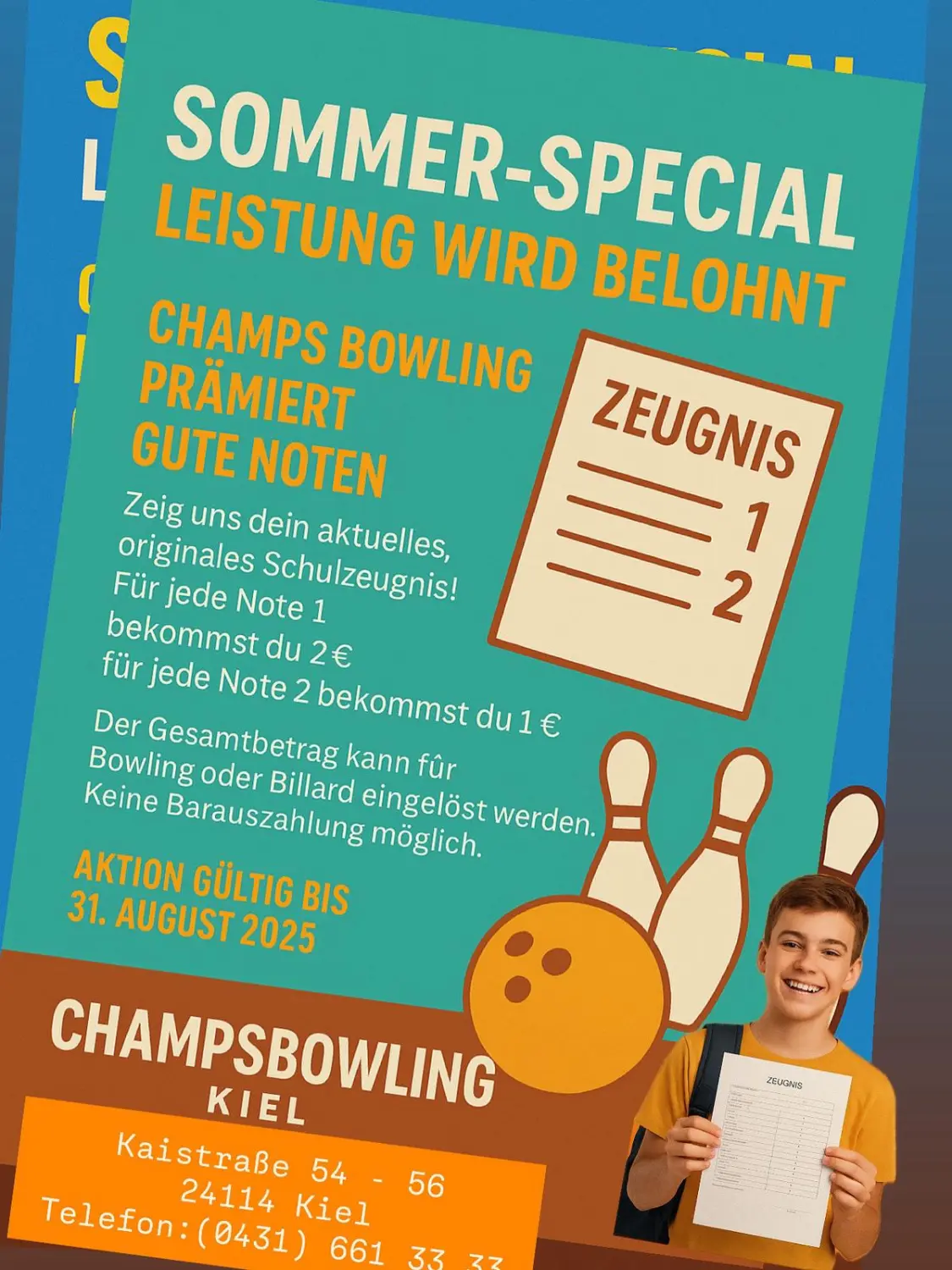 Champs Bowling Kiel GmbH bietet