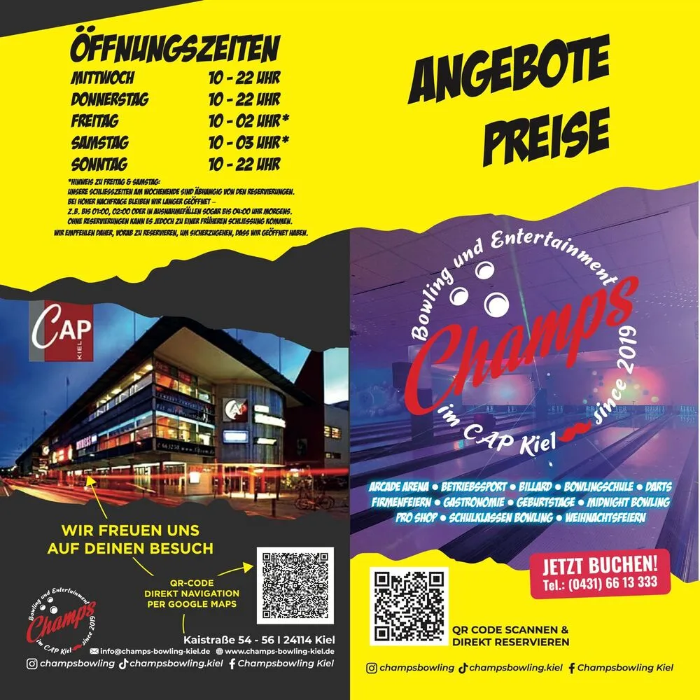 Champs Bowling Kiel GmbH Bowlinggelände der Champs Bowling Kiel GmbH