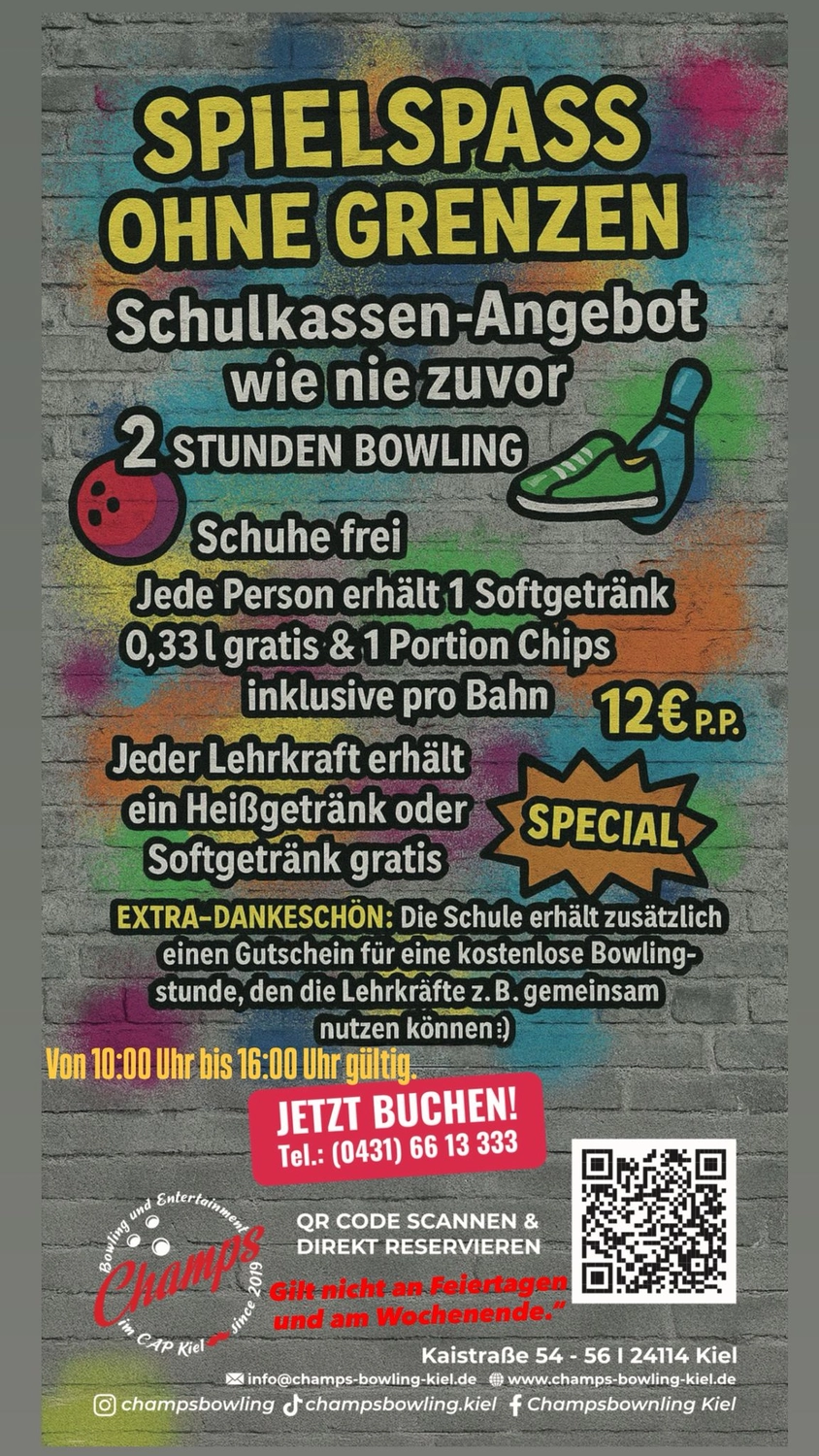 Champs Bowling Kiel GmbH bietet