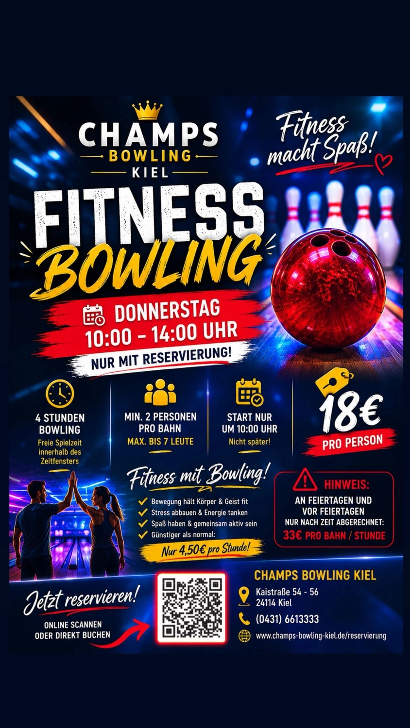 Champs Bowling Kiel GmbH bietet