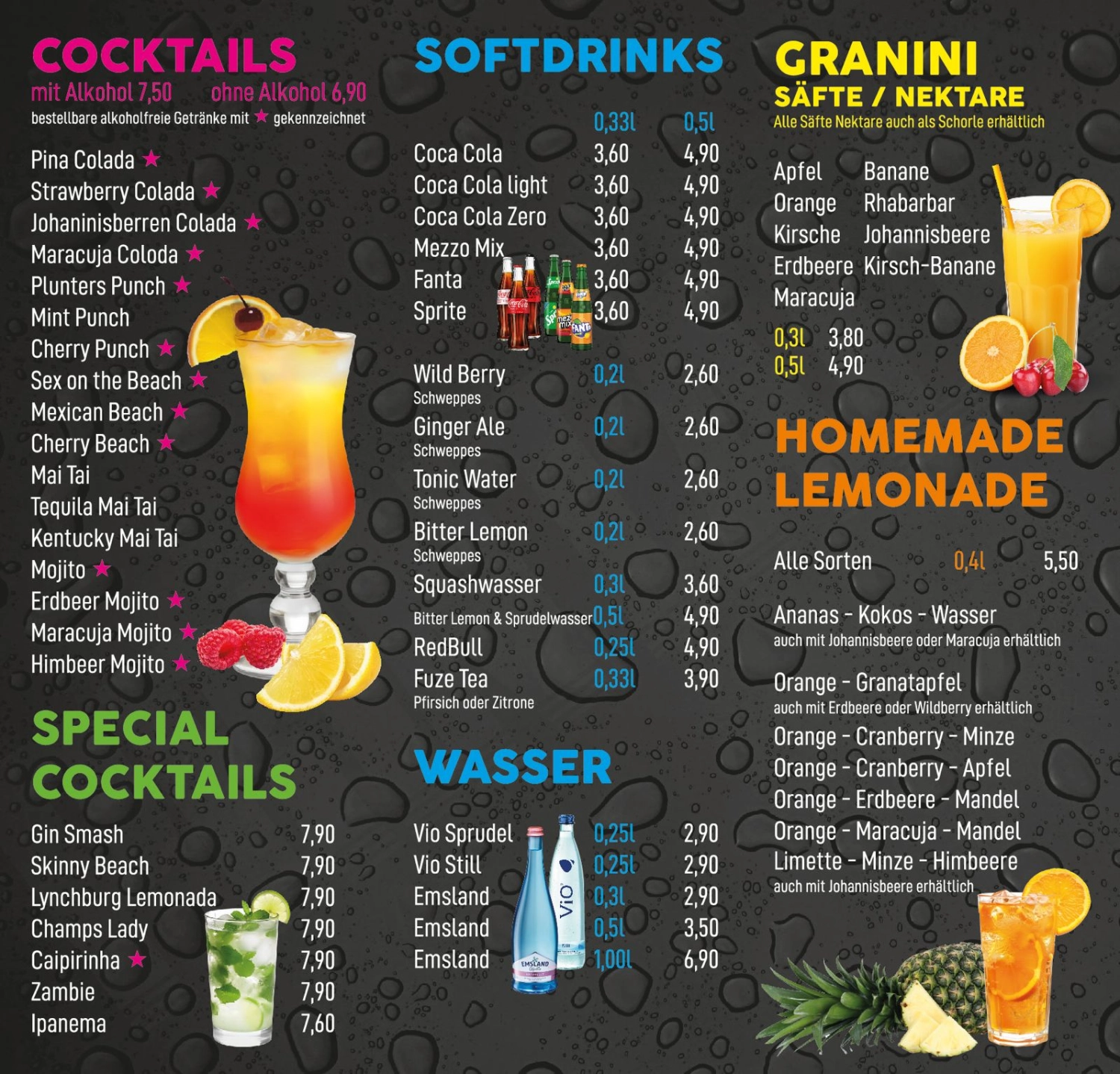 Champs Bowling Kiel GmbH Getränkekarte